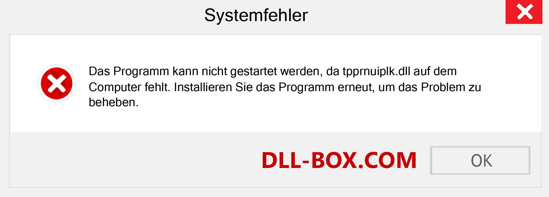 tpprnuiplk.dll-Datei fehlt?. Download für Windows 7, 8, 10 - Fix tpprnuiplk dll Missing Error unter Windows, Fotos, Bildern