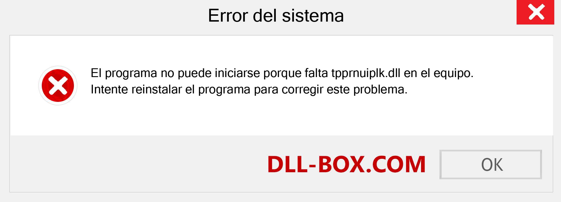 ¿Falta el archivo tpprnuiplk.dll ?. Descargar para Windows 7, 8, 10 - Corregir tpprnuiplk dll Missing Error en Windows, fotos, imágenes